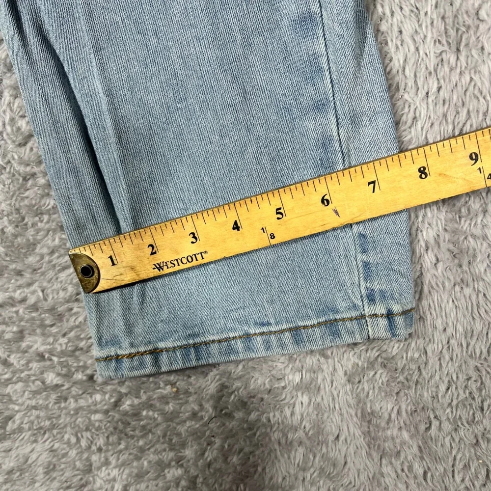 Levis 514 Straight Fit Jeans Mens 33x30 Light Wash Blue Denim trash distressed
